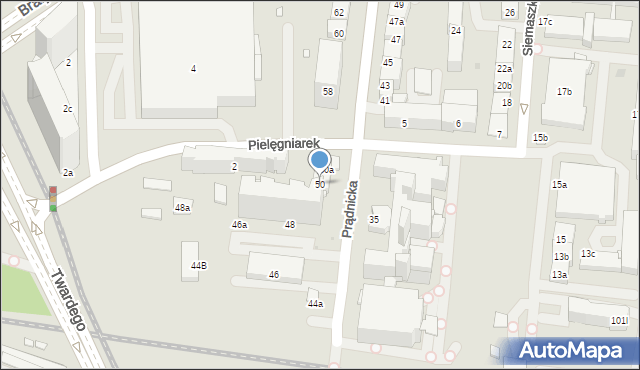 Kraków, Prądnicka, 50, mapa Krakowa