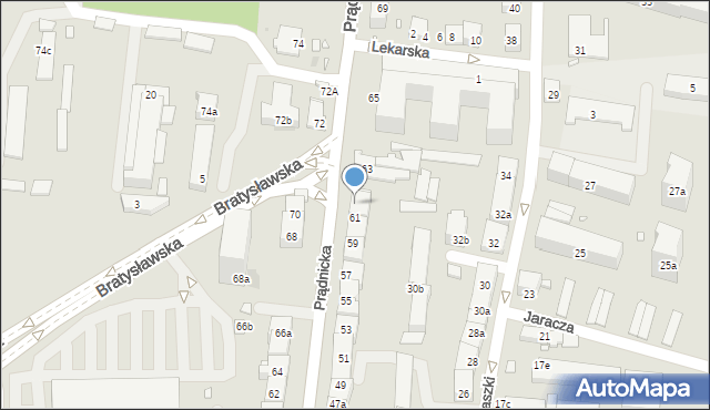 Kraków, Prądnicka, 61a, mapa Krakowa