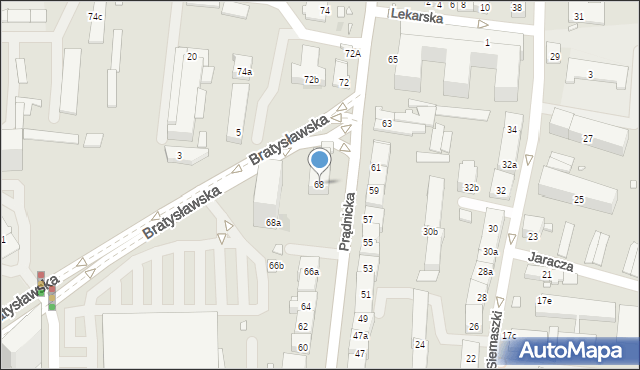 Kraków, Prądnicka, 68, mapa Krakowa