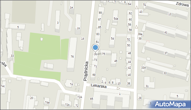 Kraków, Prądnicka, 77, mapa Krakowa