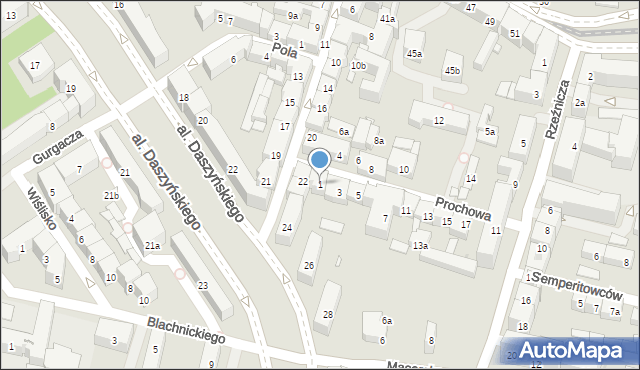 Kraków, Prochowa, 1, mapa Krakowa