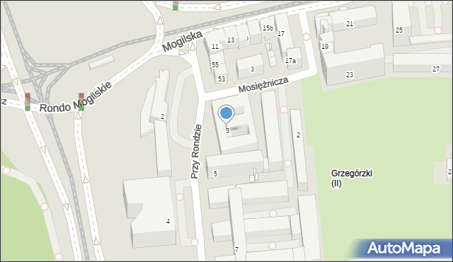 Kraków, Przy Rondzie, 3, mapa Krakowa