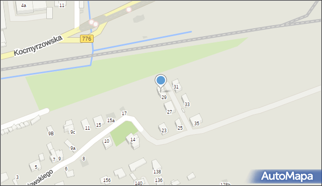 Kraków, Przebindowskiego Zdzisława, 29a, mapa Krakowa