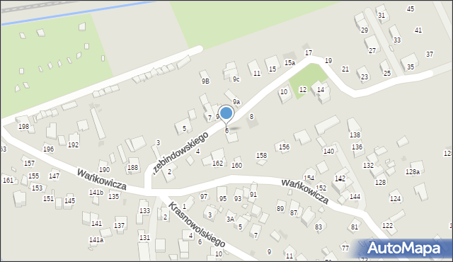 Kraków, Przebindowskiego Zdzisława, 6, mapa Krakowa