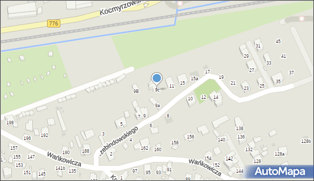 Kraków, Przebindowskiego Zdzisława, 9c, mapa Krakowa