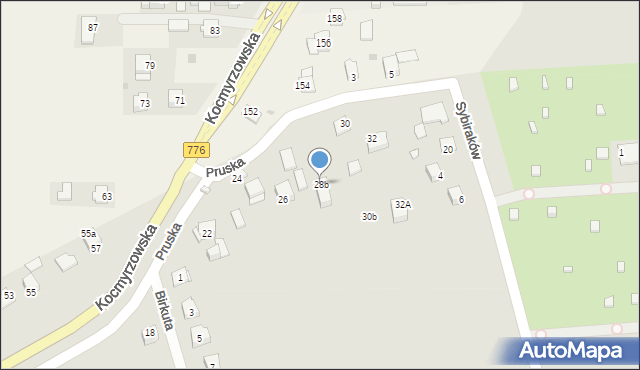 Kraków, Pruska, 28b, mapa Krakowa