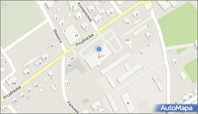 Krapkowice, Prudnicka, 13, mapa Krapkowice