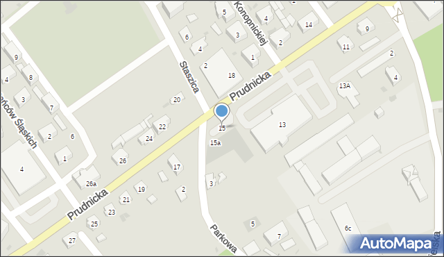 Krapkowice, Prudnicka, 15, mapa Krapkowice