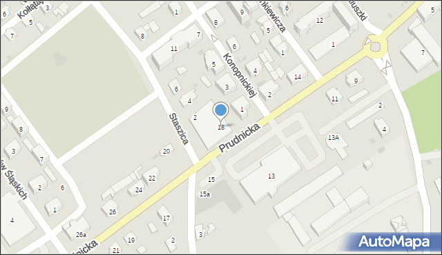 Krapkowice, Prudnicka, 18, mapa Krapkowice