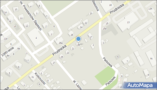 Krapkowice, Prudnicka, 19, mapa Krapkowice