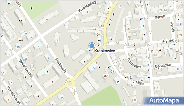 Krapkowice, Prudnicka, 4, mapa Krapkowice