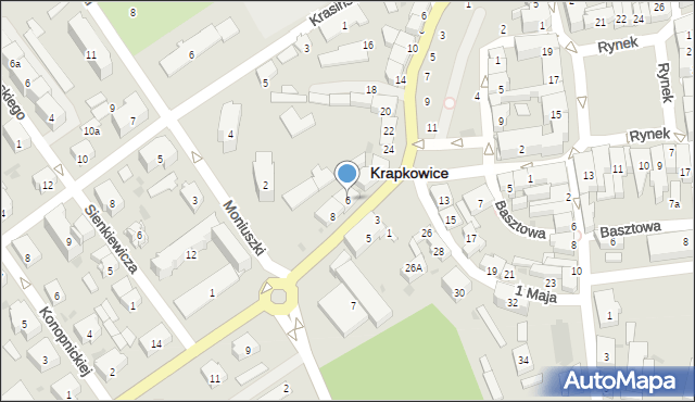 Krapkowice, Prudnicka, 6, mapa Krapkowice