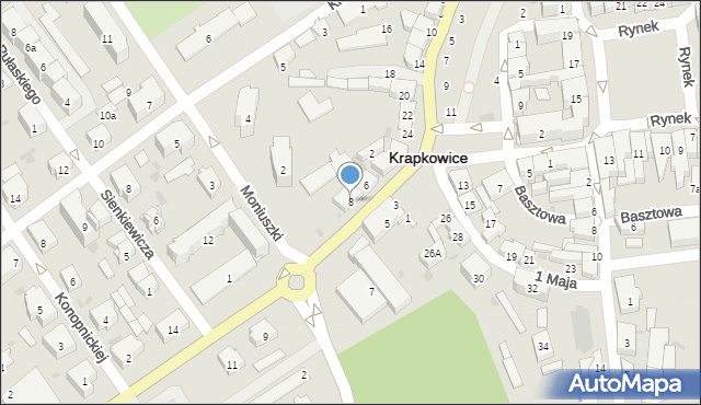 Krapkowice, Prudnicka, 8, mapa Krapkowice