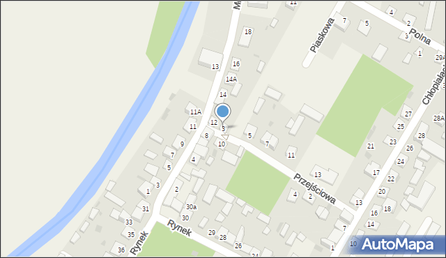 Krasnosielc, Przejściowa, 3, mapa Krasnosielc