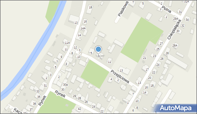 Krasnosielc, Przejściowa, 7, mapa Krasnosielc