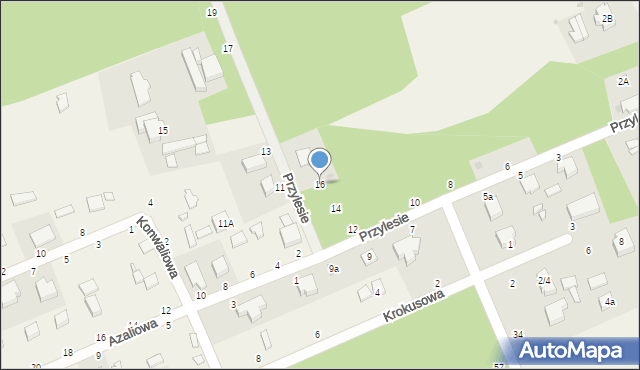 Kraszew, Przylesie, 16, mapa Kraszew