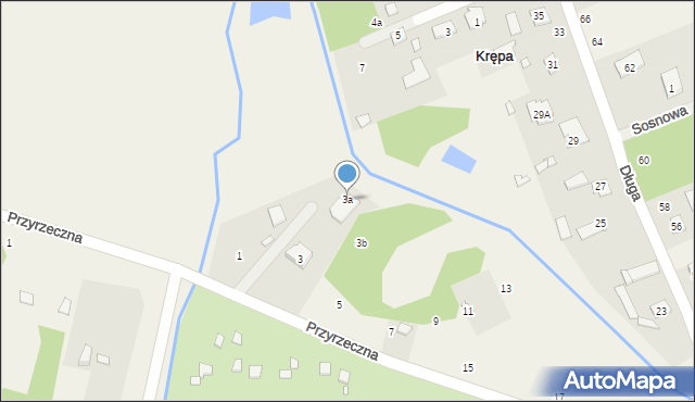 Krępa, Przyrzeczna, 3a, mapa Krępa