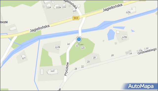 Krościenko nad Dunajcem, Pryczków, 12a, mapa Krościenko nad Dunajcem