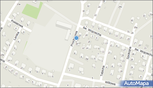 Krosno, Prochownia, 10, mapa Krosna