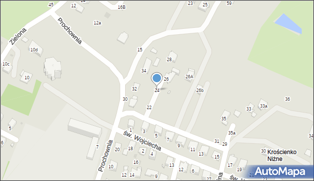 Krosno, Prochownia, 24, mapa Krosna