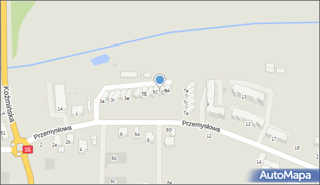 Krotoszyn, Przemysłowa, 5B, mapa Krotoszyna