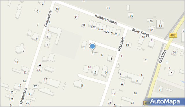 Ksawerów, Prześwit, 4, mapa Ksawerów