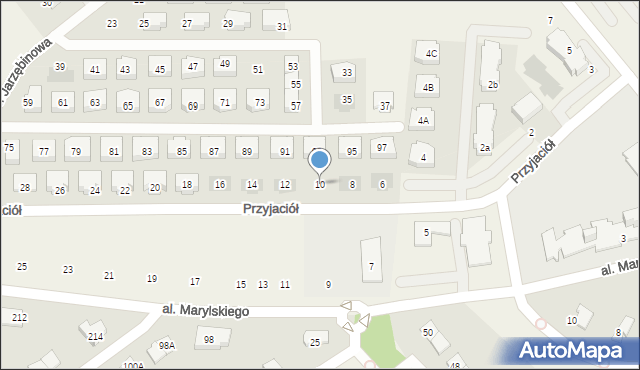 Książenice, Przyjaciół, 10, mapa Książenice