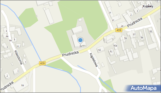Kujawy, Prudnicka, 1b, mapa Kujawy
