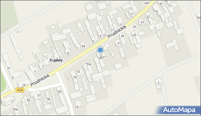 Kujawy, Prudnicka, 49, mapa Kujawy