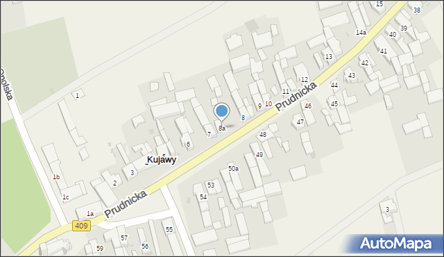Kujawy, Prudnicka, 8a, mapa Kujawy