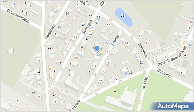 Kutno, Prosta, 11, mapa Kutno