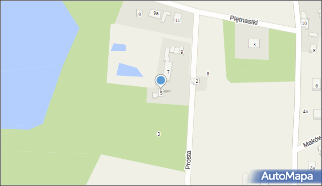 Łagiewniki Nowe, Prosta, 5, mapa Łagiewniki Nowe