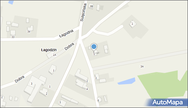 Łagodzin, Przyjazna, 1, mapa Łagodzin