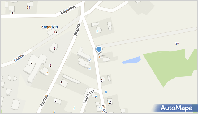 Łagodzin, Przyjazna, 3, mapa Łagodzin