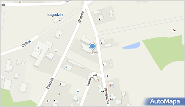 Łagodzin, Przyjazna, 4, mapa Łagodzin
