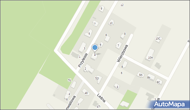 Łajski, Przylesie, 4, mapa Łajski