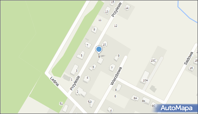 Łajski, Przylesie, 8, mapa Łajski