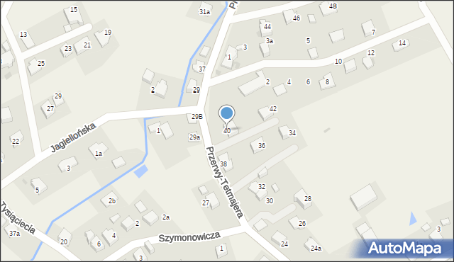 Łąka, Przerwy-Tetmajera Kazimierza, 40, mapa Łąka