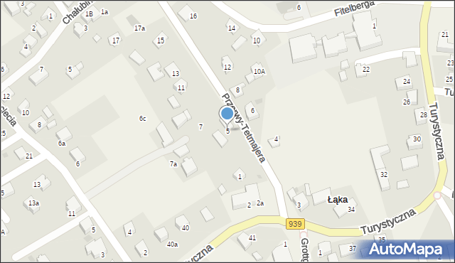 Łąka, Przerwy-Tetmajera Kazimierza, 5, mapa Łąka