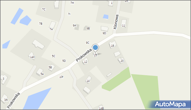 Łapalice, Prokowska, 15, mapa Łapalice