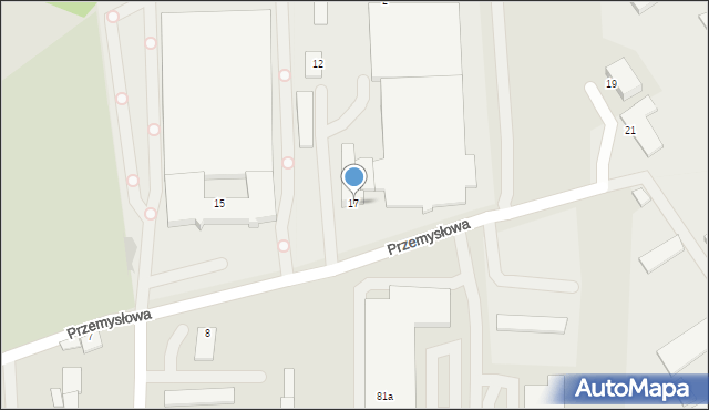 Łask, Przemysłowa, 17, mapa Łask