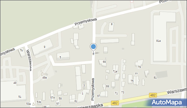 Łask, Przemysłowa, 6, mapa Łask