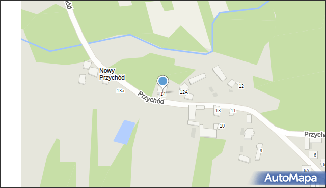 Łaskarzew, Przychód, 14A, mapa Łaskarzew