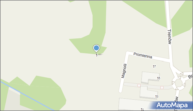 Laski, Promienna, 5, mapa Laski