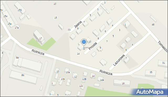 Łaszczówka, Prosta, 12, mapa Łaszczówka