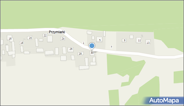 Łążek Ordynacki, Przymiarki, 30, mapa Łążek Ordynacki