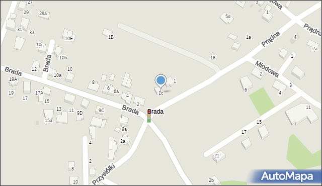 Łaziska Górne, Prądna, 1c, mapa Łaziska Górne