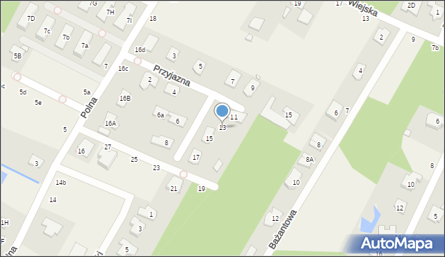 Łazy, Przyjazna, 13, mapa Łazy