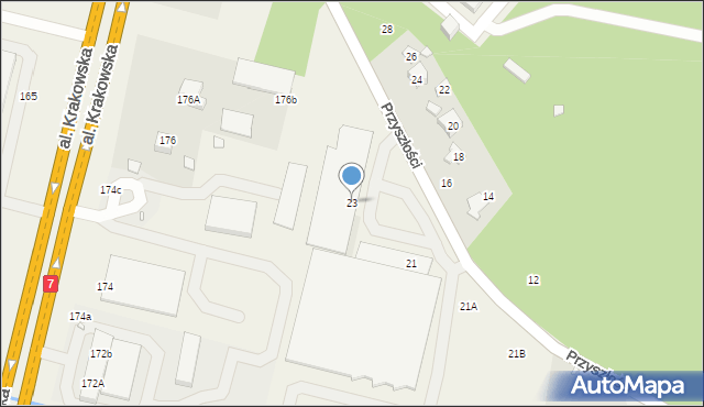 Łazy, Przyszłości, 23, mapa Łazy