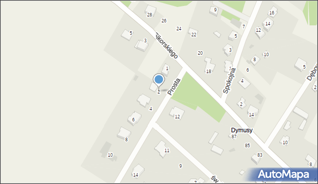 Łazy, Prosta, 2, mapa Łazy